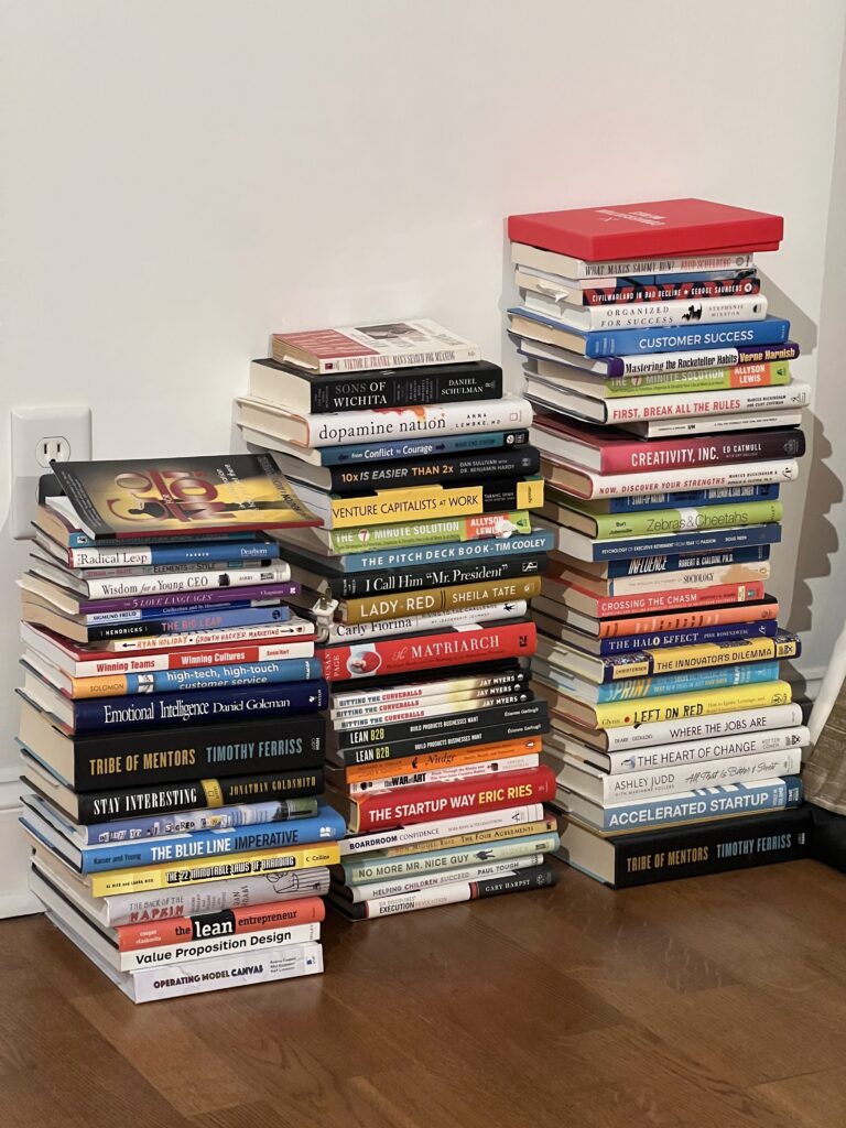 Stack of Books at Home for Growth Orientation 